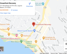 Ocean front recovery center Laguna Beach California map
