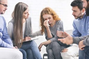 group discussing a fentanyl rehab program